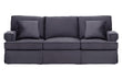 Ralph Three Seat Black Velvet Sofa
