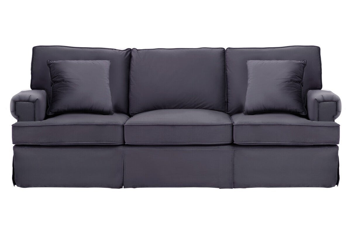 Ralph Three Seat Black Velvet Sofa