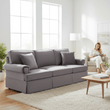 Ralph Three Seat Grey Velvet Sofa
