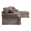 Ralph Three Seat Mink Velvet Right Chaise Sofa