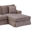 Ralph Three Seat Mink Velvet Right Chaise Sofa