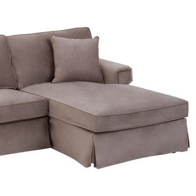 Ralph Three Seat Mink Velvet Right Chaise Sofa