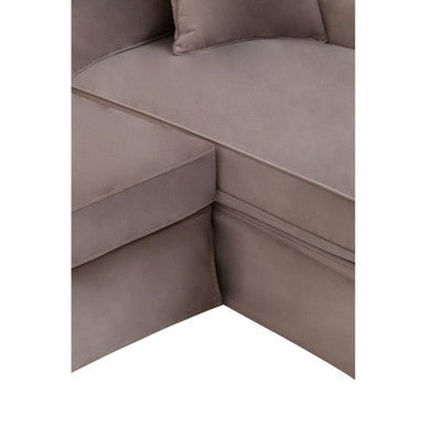 Ralph Three Seat Mink Velvet Right Chaise Sofa