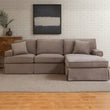 Ralph Three Seat Mink Velvet Right Chaise Sofa