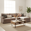 Ralph Three Seat Mink Velvet Right Chaise Sofa