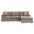 Ralph Three Seat Mink Velvet Right Chaise Sofa