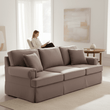 Ralph Three Seat Mink Velvet Sofa