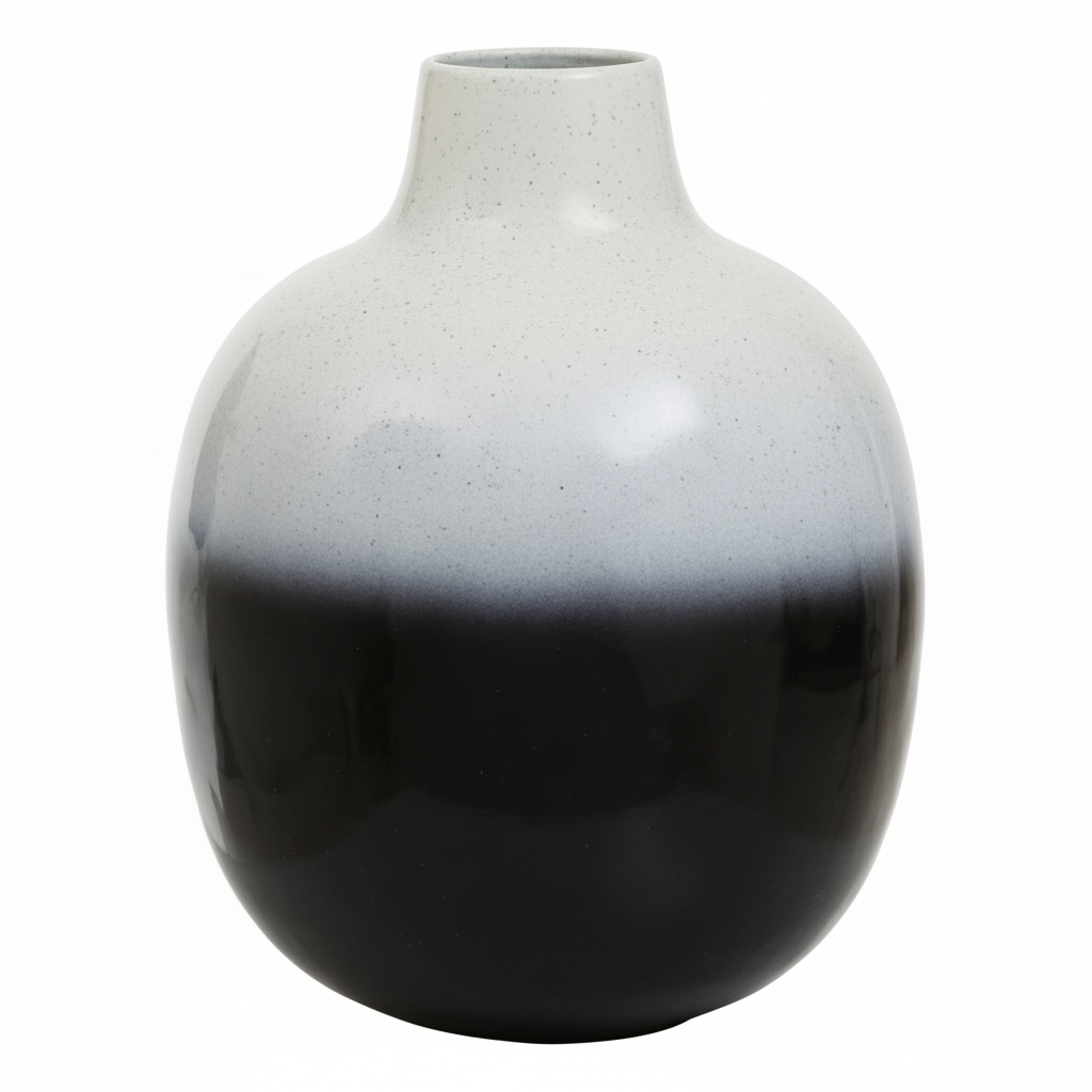 Ramus Large Black And White Ombre Vase