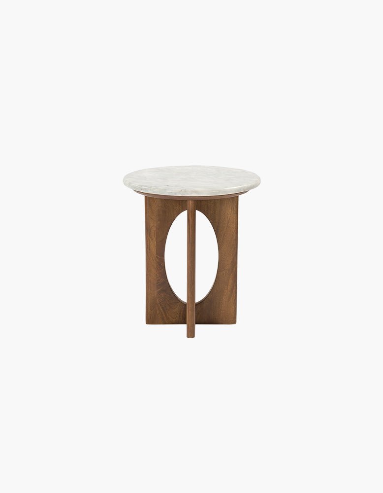 Ranjit Round Nesting Coffee Table Set, Marble & Wood