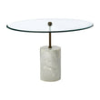 Rany Glass And White Marble Side Table