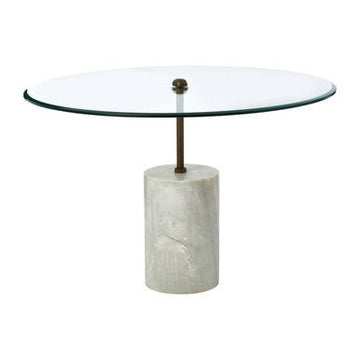 Rany Glass And White Marble Side Table