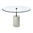 Rany Glass And White Marble Side Table