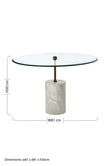 Rany Glass And White Marble Side Table