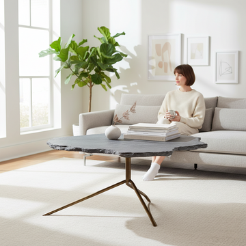 Rany Grey Stone Top Coffee Table