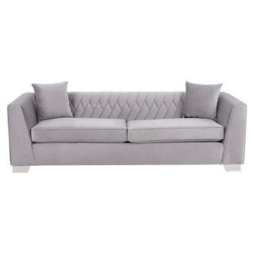 Rashika 3 Seat Grey Velvet Sofa