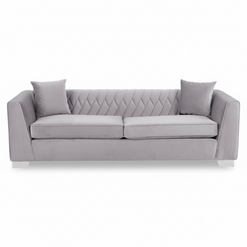 Rashika 3 Seat Grey Velvet Sofa