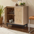 Rattan double door wooden sideboard
