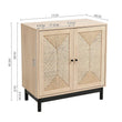 Rattan double door wooden sideboard