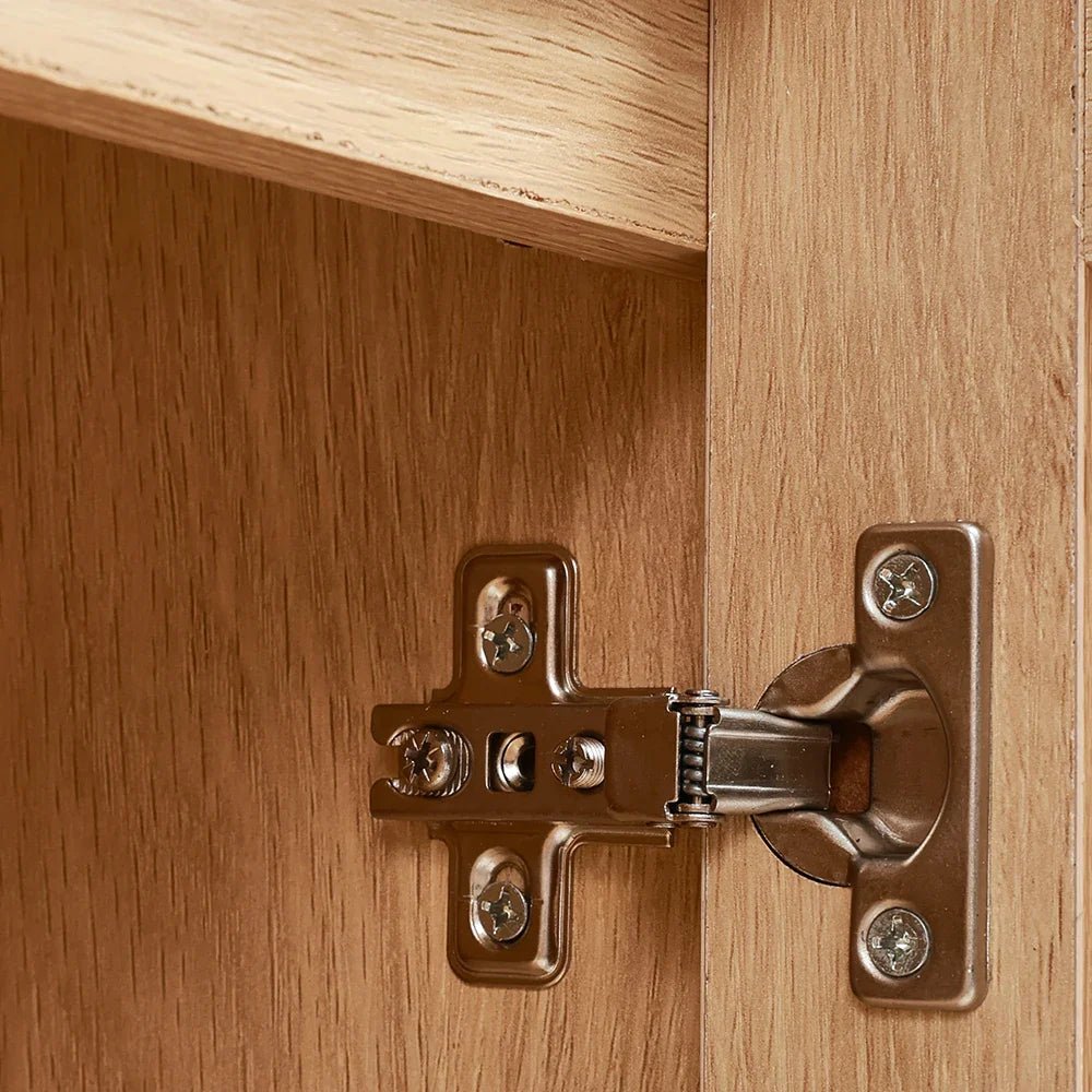 Rattan double door wooden sideboard