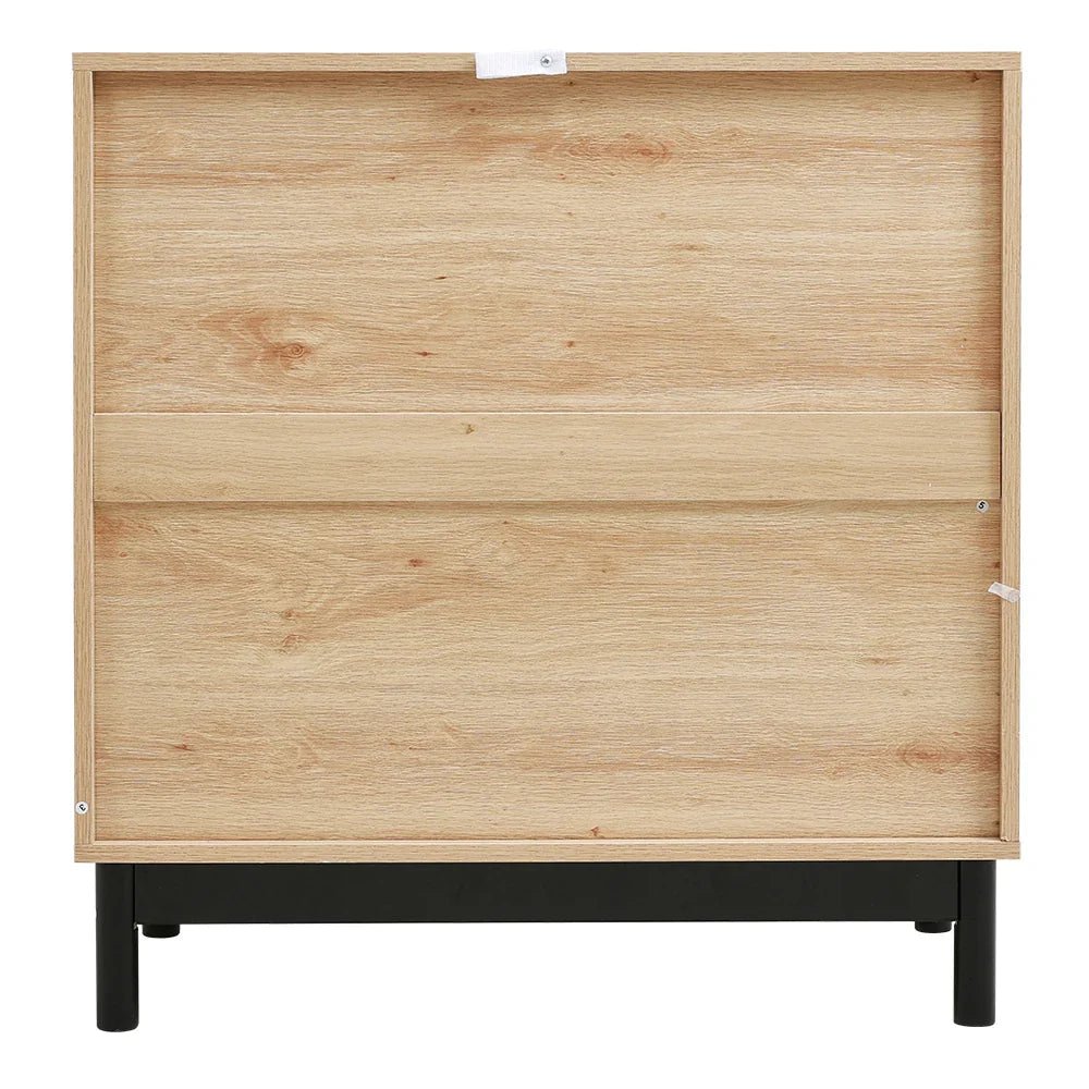 Rattan double door wooden sideboard