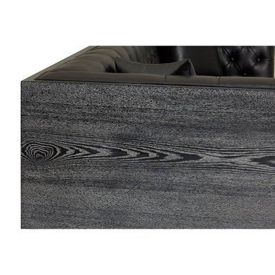Raven 3 Seat Black Faux Leather Sofa