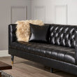 Raven 3 Seat Black Faux Leather Sofa