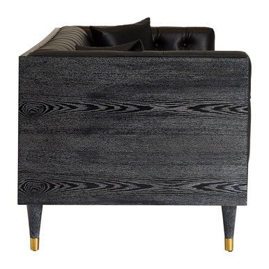 Raven 3 Seat Black Faux Leather Sofa