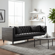 Raven 3 Seat Black Faux Leather Sofa