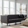 Raven 3 Seat Black Faux Leather Sofa
