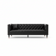 Raven 3 Seat Black Faux Leather Sofa