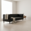 Raven 3 Seat Black Faux Leather Sofa