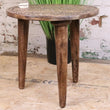 Rawlan Carved Wooden Side Table Burnt Finish