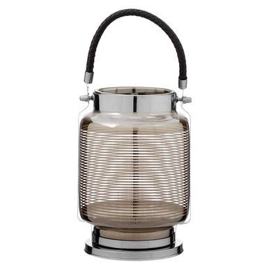 Raya Small Nickel Stripe Lantern
