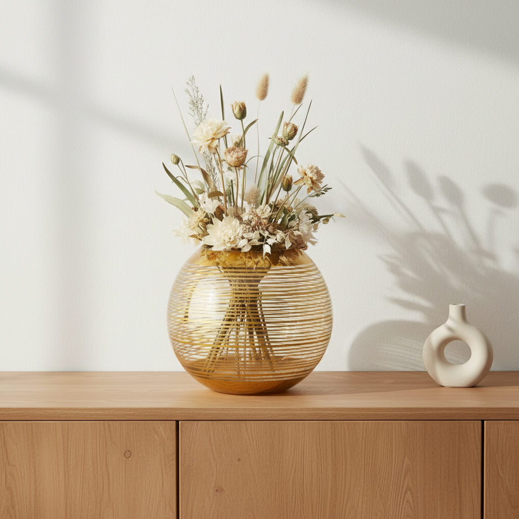 Raya Large Rounded Stripe Vase