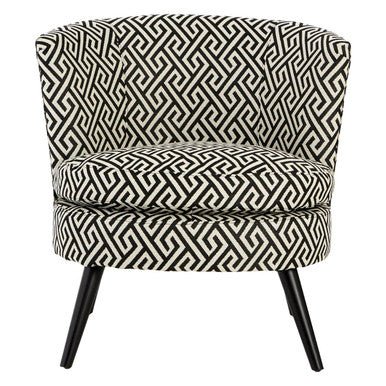 Regent Park Greek Key Design Round Accent Chair