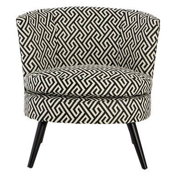 Regent Park Greek Key Design Round Accent Chair