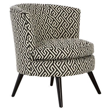 Regent Park Greek Key Design Round Accent Chair