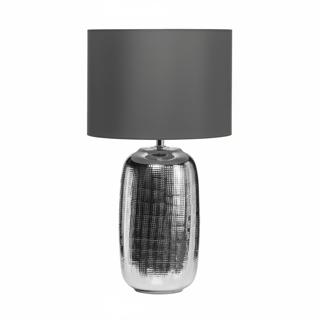 Regents Park Chrome Finish Ceramic Base Table Lamp