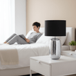 Regents Park Chrome Finish Ceramic Base Table Lamp