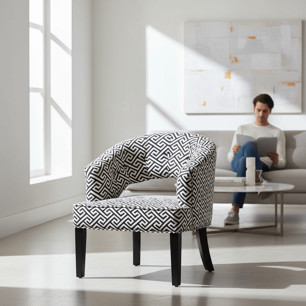 Regents Park Greek Key design Cutout Lounge Chair