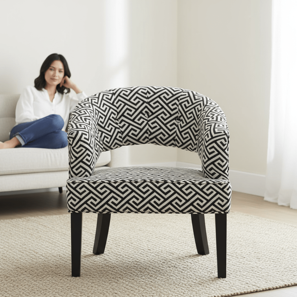 Regents Park Greek Key design Cutout Lounge Chair