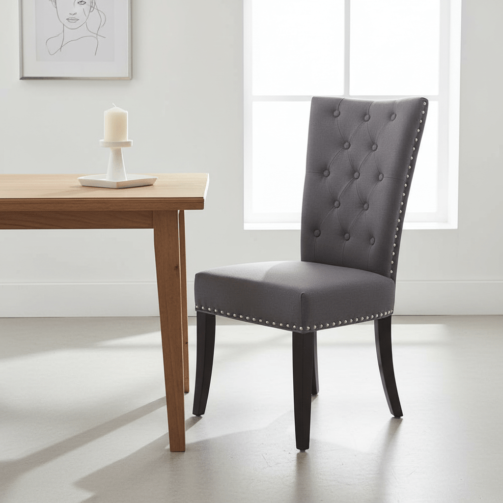 Regents Park Grey Cotton And Linen Dining Chair