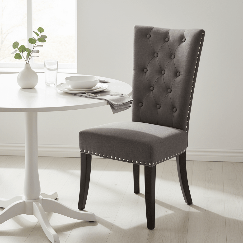 Regents Park Grey Cotton And Linen Dining Chair