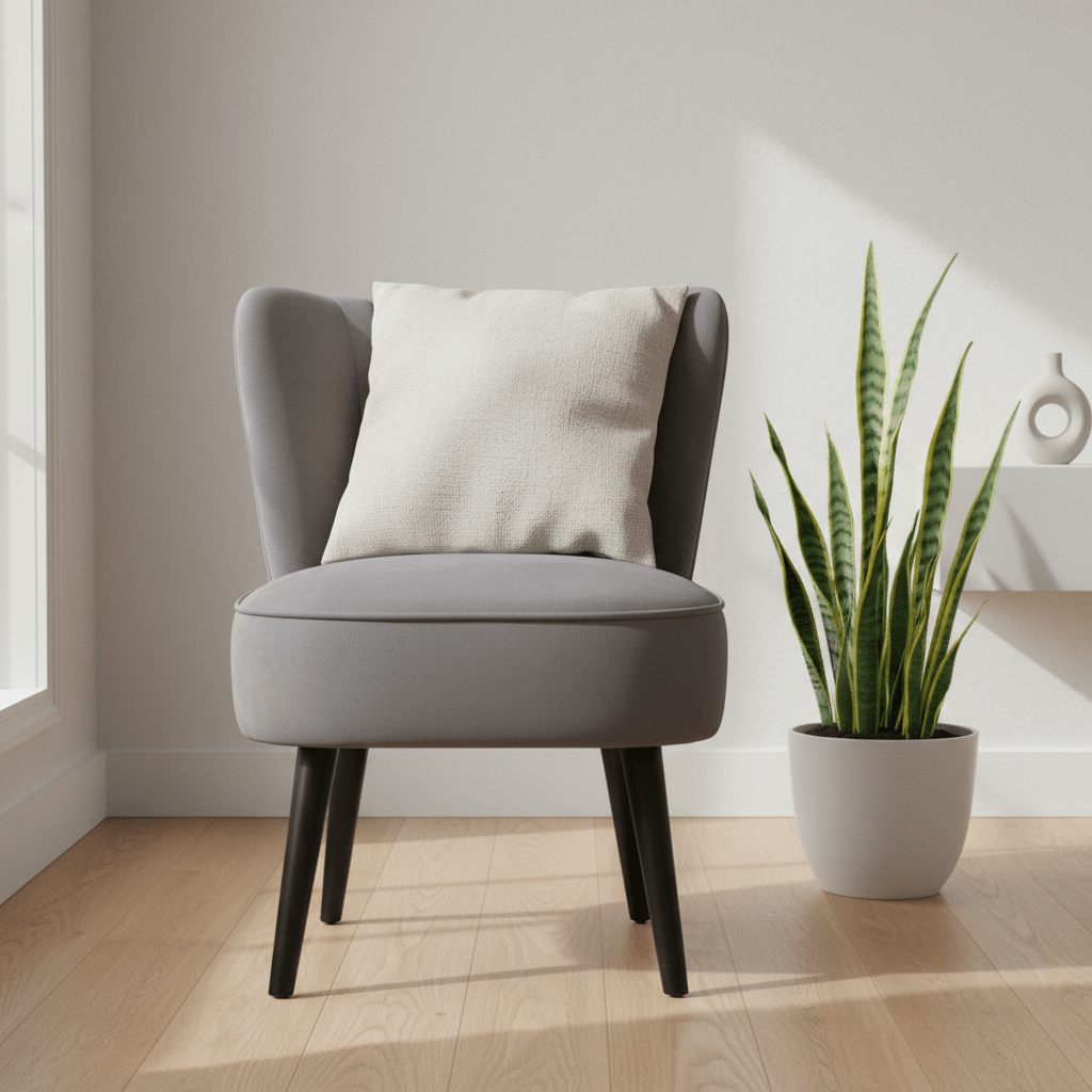 Regents Park Grey Velvet Chair