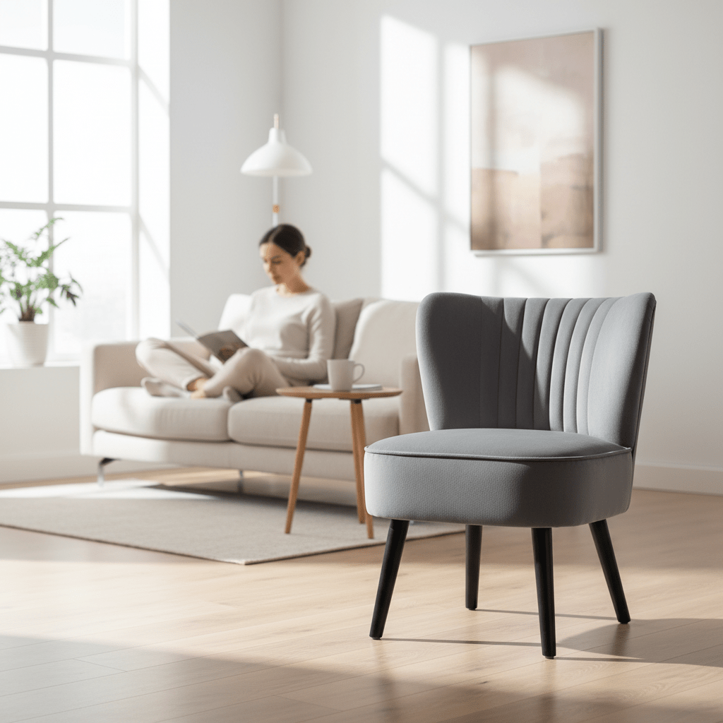 Regents Park Grey Velvet Chair