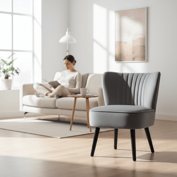 Regents Park Grey Velvet Chair