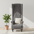 Regents Park Grey Velvet Tall Porter Chair