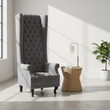 Regents Park Grey Velvet Tall Porter Chair