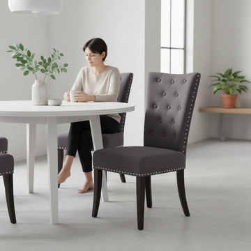 Regents Park Grey Cotton And Linen Dining Chair