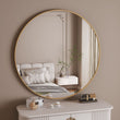 Rei - Large Round Gold Metal Circle Mirror - 90cm x 90cm
